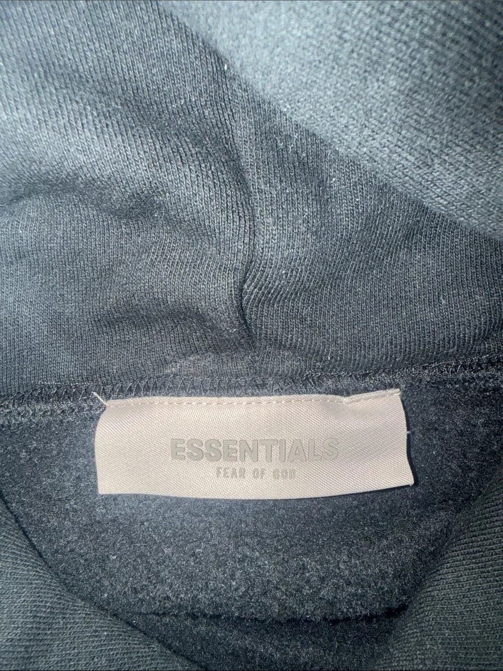 Fear of God ESSENTIALS Black Crewneck Sweatshirt with Back Logo